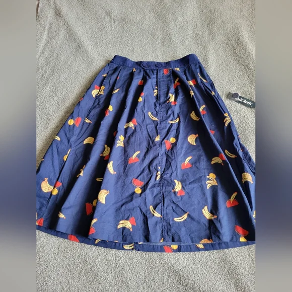 Modcloth A-Line Midi Skirt Fruit Print Size Med - Picture 2 of 6